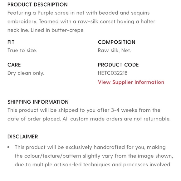 Sari & Corset two piece set. Dark purple & lilac contrast pattern. NWOT - Picture 6 of 7